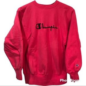 Vintage Champion Reverse Weave Heavy Sweatshirt Crewneck Size XL Pink Made USA